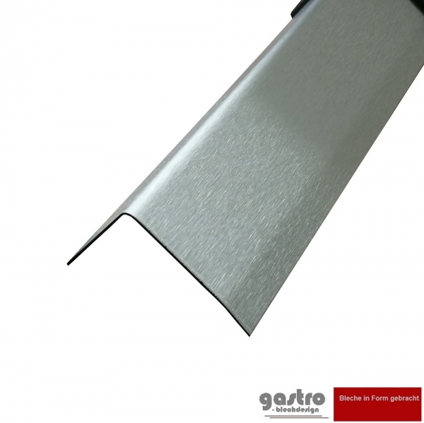 V4A Edelstahl 2-fach Kantenschutz Winkel K240 geschliffen 1,5 mm stark, V4A Edelstahl 2-fach Kantenschutz Winkel K240 geschliffen 1,5 mm stark,